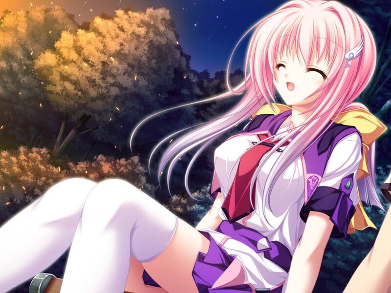 Pink-haired Anime Girl — Pink, Peaceful