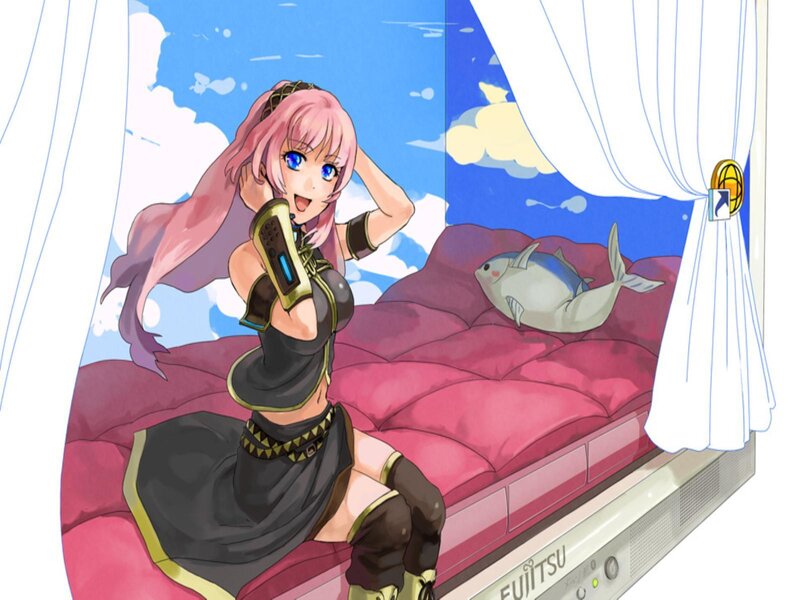 Pink-haired Anime Girl — Pink, Playful, Afternoon