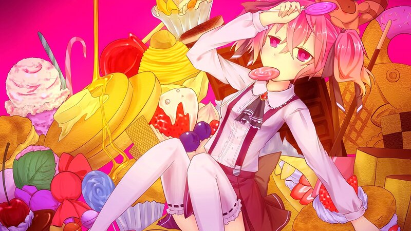Pink-haired Anime Girl — Pink, Playful, Candy