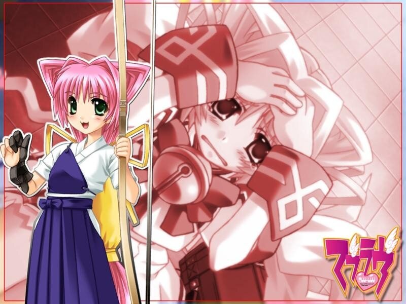 Pink-haired Anime Girl — Pink, Playful, Cat Ears, Spear