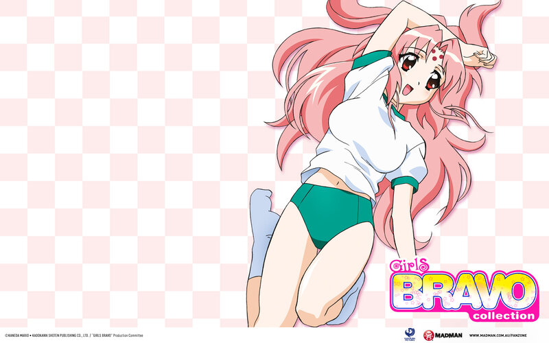 Pink-haired Anime Girl — Pink, Playful, Checkered Background