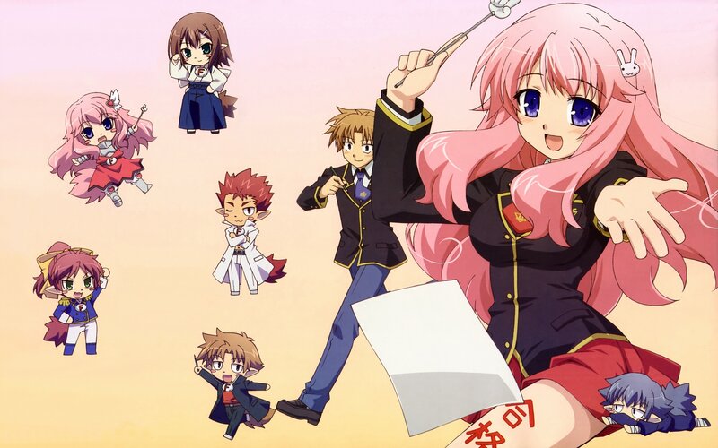 Pink-haired Anime Girl — Pink, Playful, Chibi Characters, School Uniform
