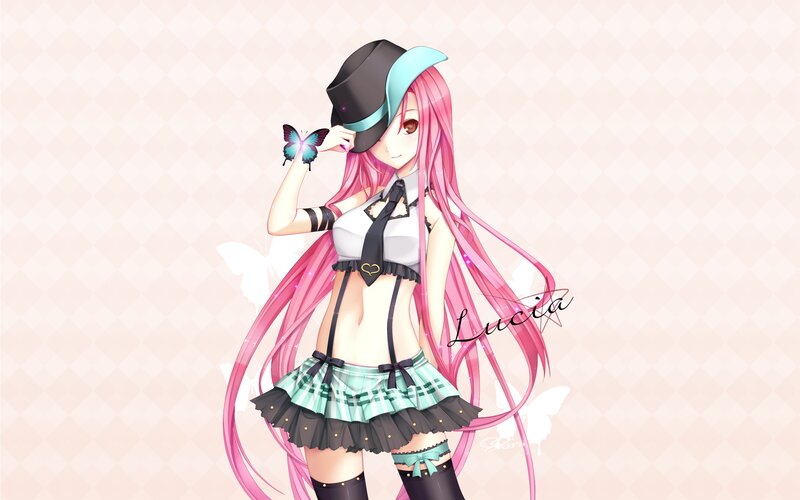 Pink-haired Anime Girl — Pink, Playful, Hat