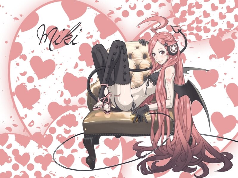 Pink-haired Anime Girl — Pink, Playful, Heart Pattern