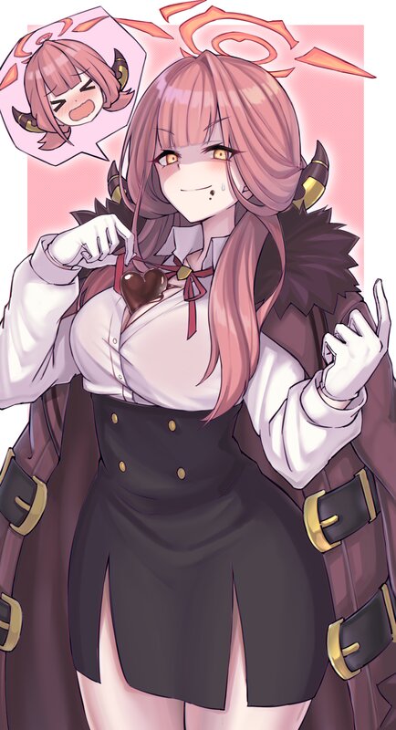 Pink-haired Anime Girl — Pink, Playful, Heart-shaped Chocolate