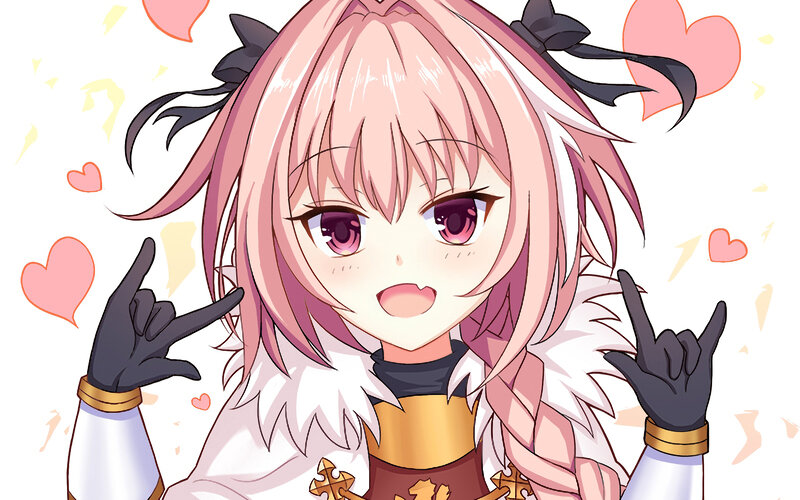 Pink-haired Anime Girl — Pink, Playful, Hearts, Gloves