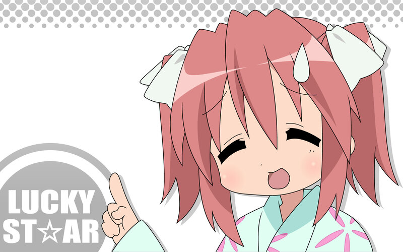 Pink-haired Anime Girl — Pink, Playful, Kimono, Bow, Pointing