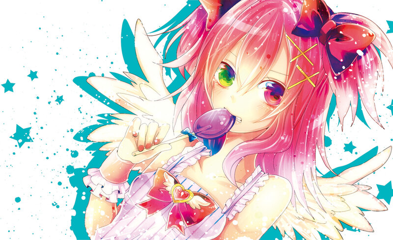 Pink-haired Anime Girl — Pink, Playful, Lollipop