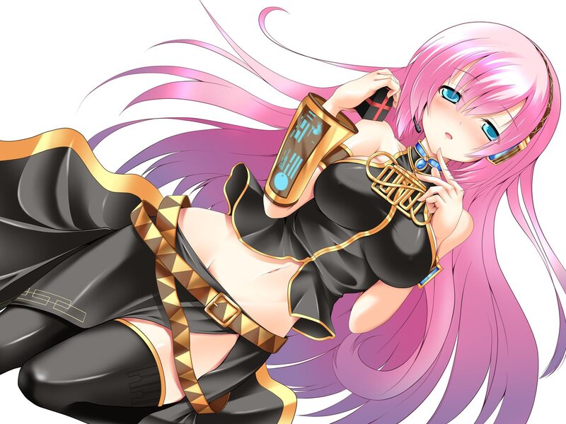 Pink-haired Anime Girl — Pink, Playful, Long Hair, Black Outfit