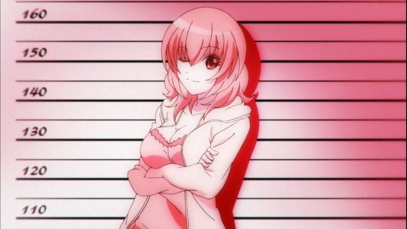 Pink-haired Anime Girl — Pink, Playful, Mugshot Background