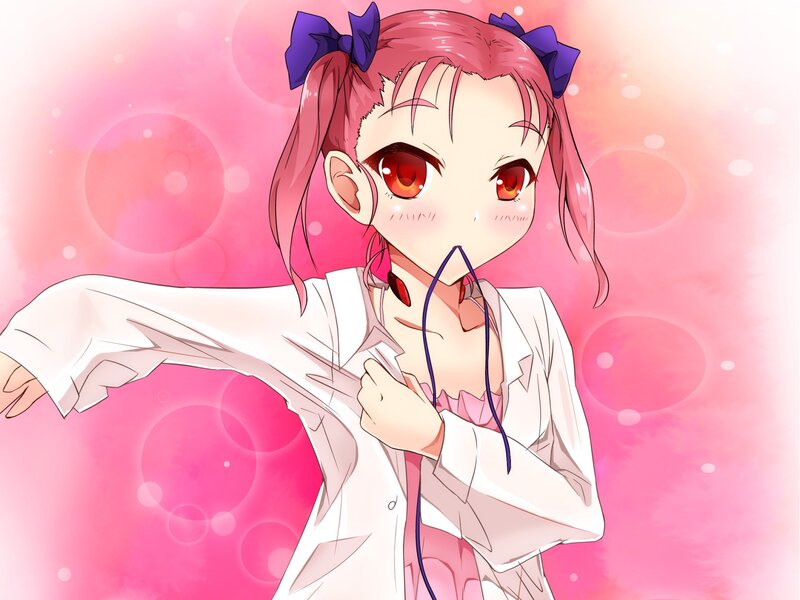 Pink-haired Anime Girl — Pink, Playful, Pigtails, Bow