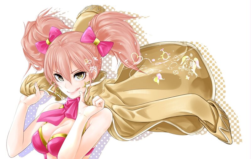 Pink-haired Anime Girl — Pink, Playful, Pigtails, Cape