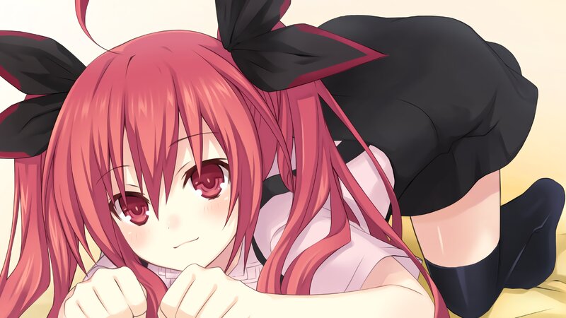 Pink-haired Anime Girl — Pink, Playful, School Uniform, Black Bow