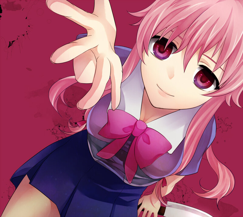 Pink-haired Anime Girl — Pink, Playful, School Uniform, Bow Tie