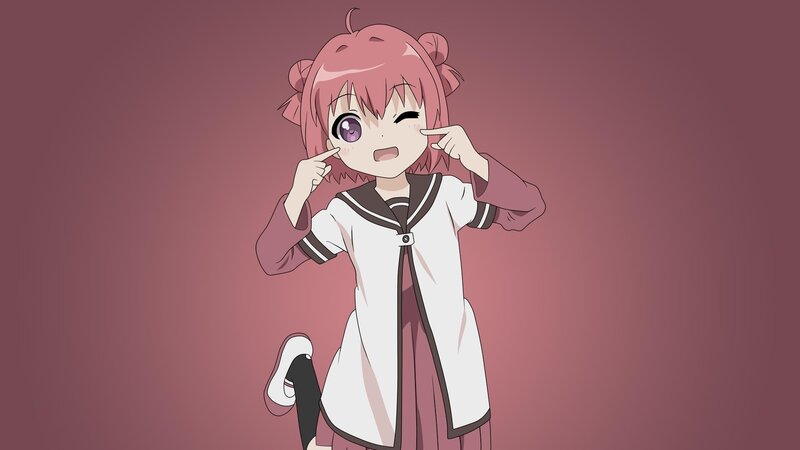 Pink-haired Anime Girl — Pink, Playful, School Uniform, Winking, Pointing