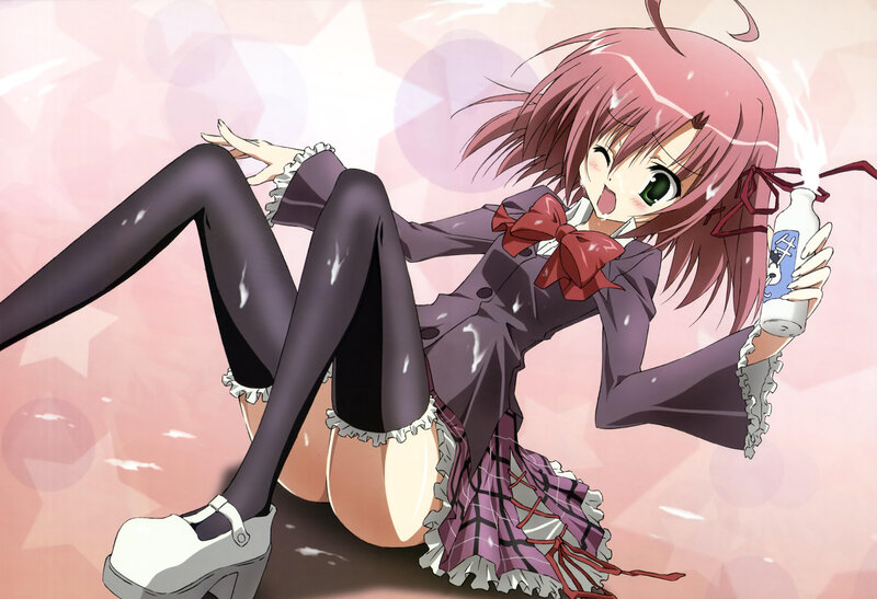 Pink-haired Anime Girl — Pink, Playful, Skirt