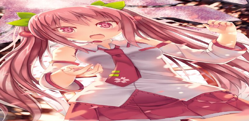 Pink-haired Anime Girl — Pink, Playful, Spring, Cherry Blossoms, School Uniform