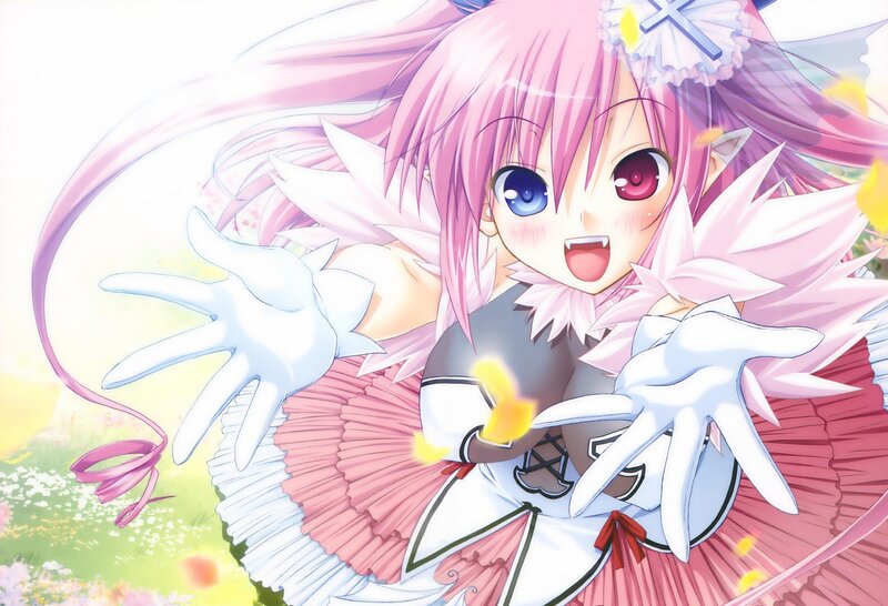 Pink-haired Anime Girl — Pink, Playful, Spring, White Gloves