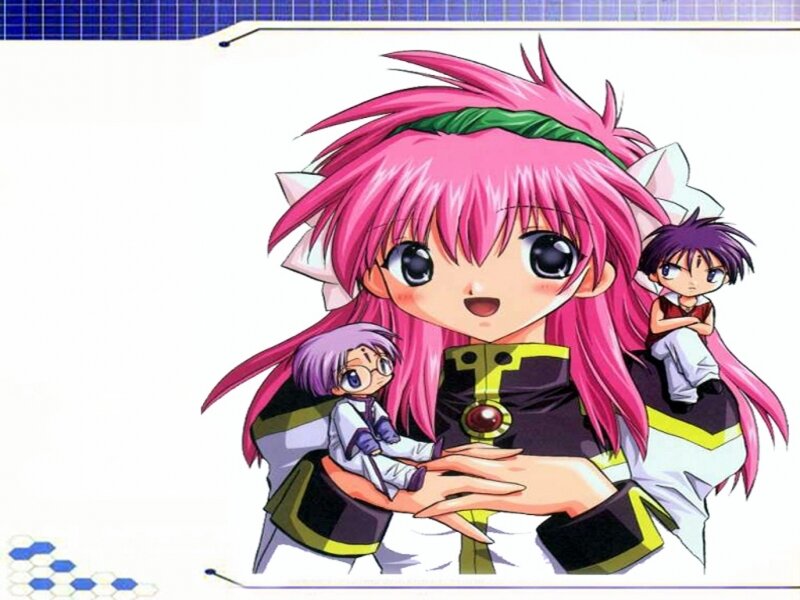 Pink-haired Anime Girl — Pink, Playful, Two Small Characters