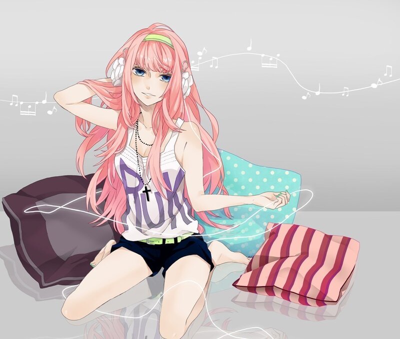 Pink-haired Anime Girl — Pink, Relaxed