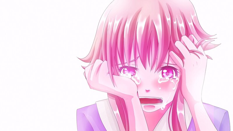 Pink-haired Anime Girl — Pink, Sad, Tears, Crying