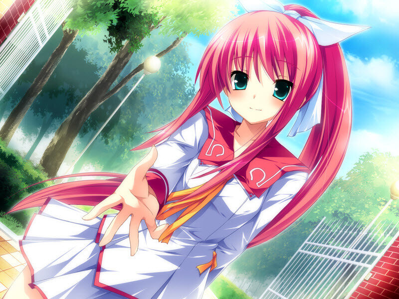 Pink-haired Anime Girl — Pink, Serene, Afternoon, School Uniform