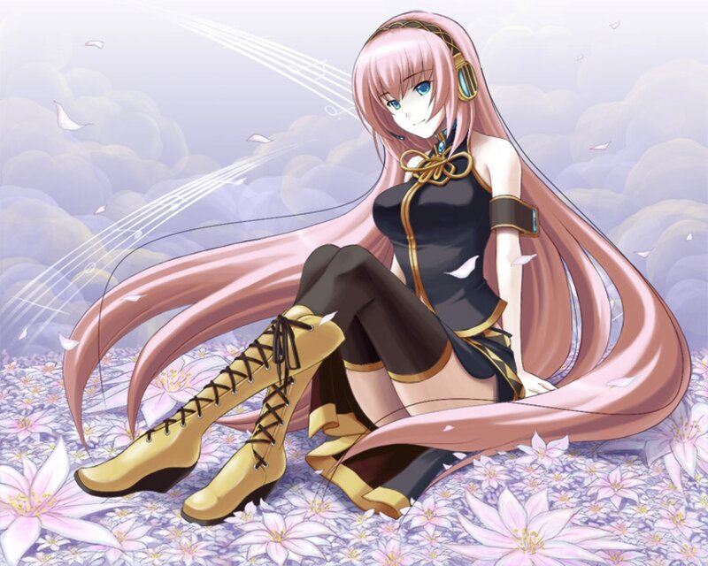 Pink-haired Anime Girl — Pink, Serene, Headphones