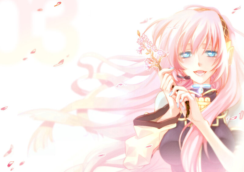 Pink-haired Anime Girl — Pink, Serene, Spring, Microphone
