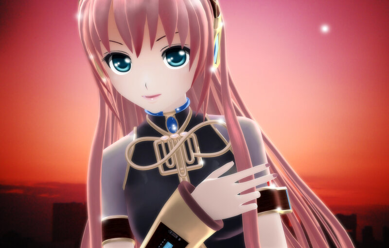 Pink-haired Anime Girl — Pink, Serene, Sunset, 3d Render