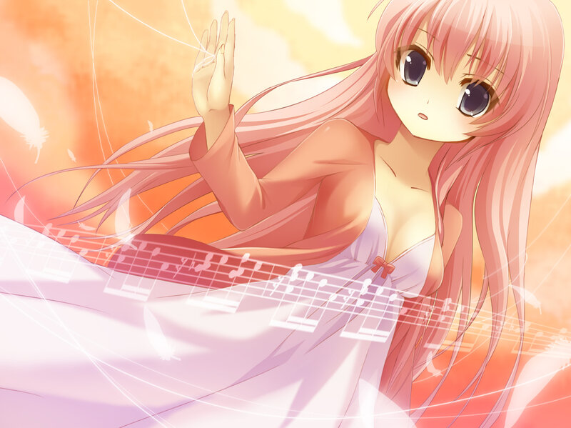 Pink-haired Anime Girl — Pink, Serene, Sunset