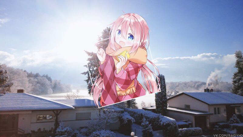 Pink-haired Anime Girl — Pink, Serene, Winter