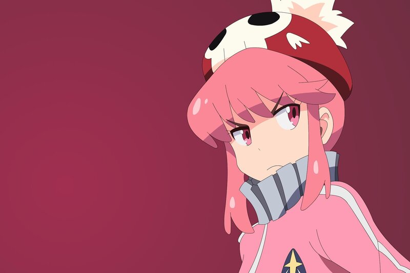 Pink-haired Anime Girl — Pink, Serious, Hat