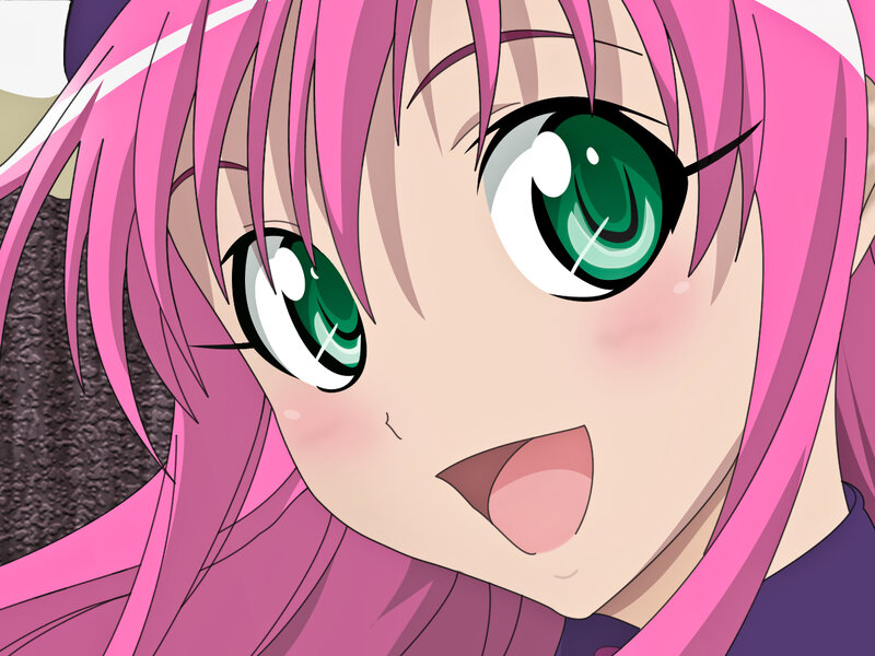 Pink-haired Anime Girl — Pink, Surprised, Green Eyes