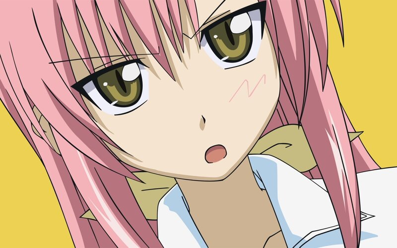 Pink-haired Anime Girl — Pink, Surprised