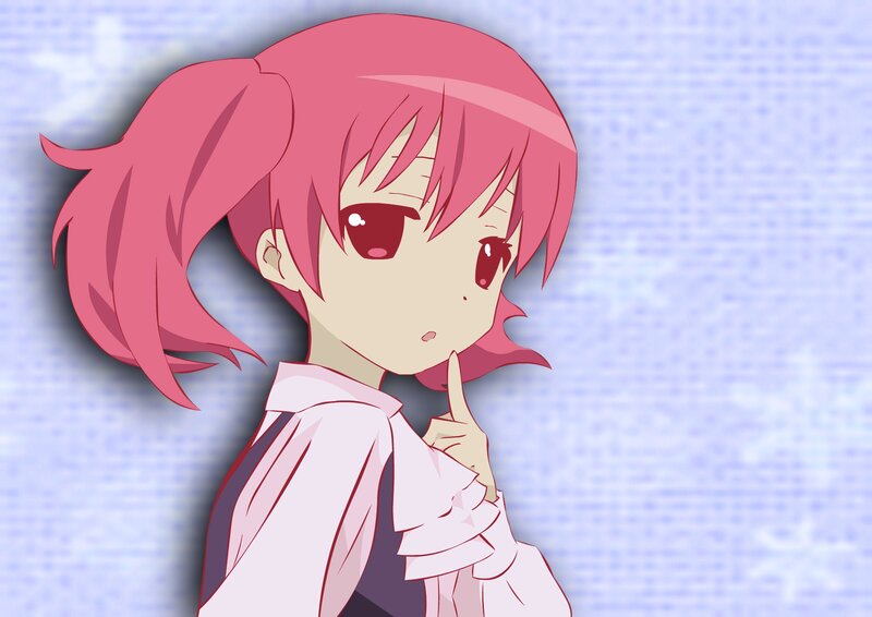 Pink-haired Anime Girl — Pink, Thoughtful