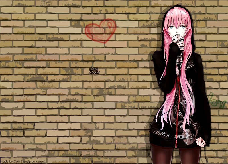 Pink-haired Anime Girl — Pink, Urban