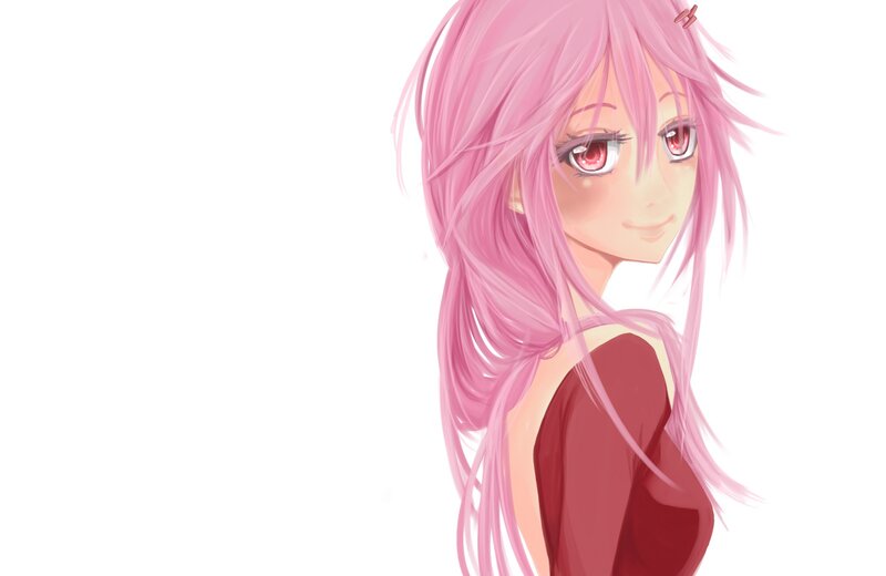 pink-haired anime girl portrait