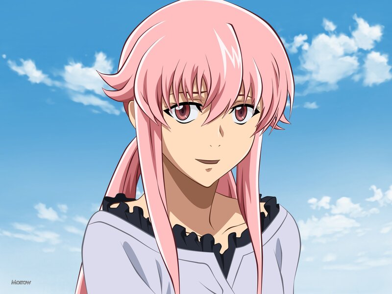 pink-haired anime girl portrait