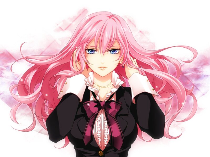 pink-haired anime girl portrait