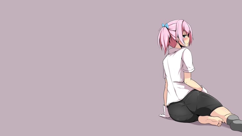 Pink-haired Anime Girl — Purple, Calm, Pigtails