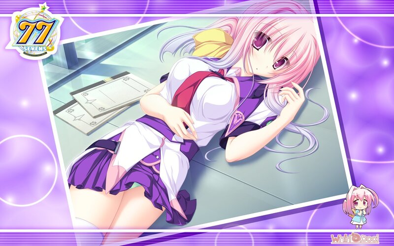 Pink-haired Anime Girl — Purple, Calm, School Uniform