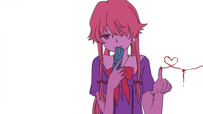 Pink-haired Anime Girl — Purple, Dark