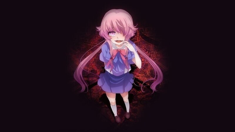 Pink-haired Anime Girl — Purple, Dramatic, Night, School Uniform