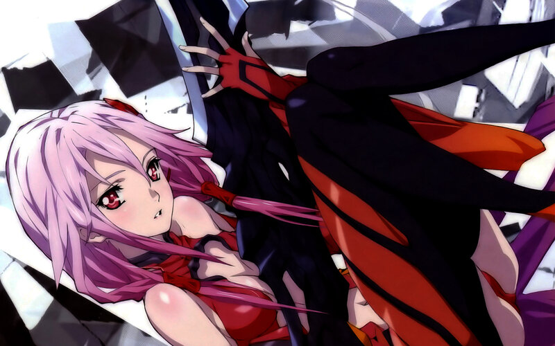 Pink-haired Anime Girl — Purple, Dramatic, Red Eyes