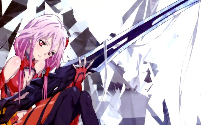 Pink-haired Anime Girl — Purple, Dramatic, Sword