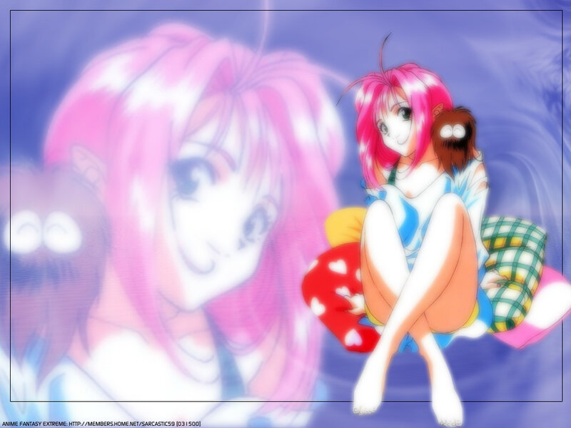 Pink-haired Anime Girl — Purple, Dreamy, Pillows
