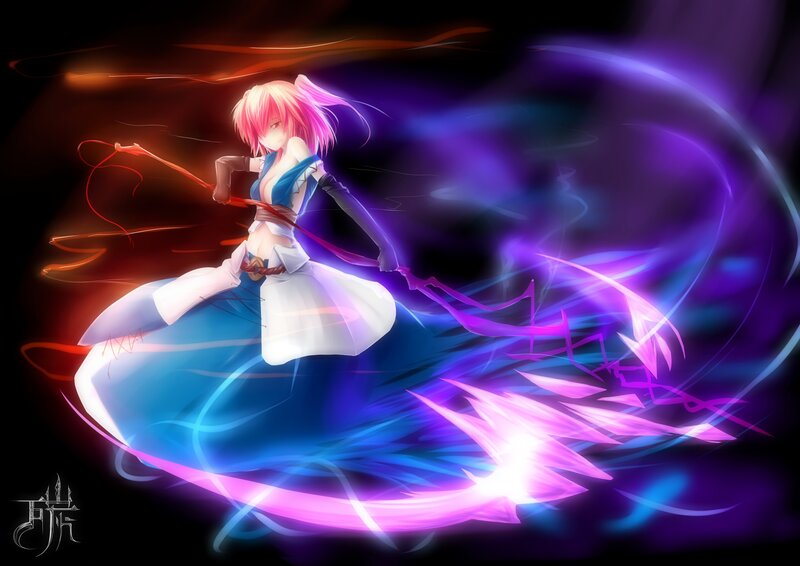 Pink-haired Anime Girl — Purple