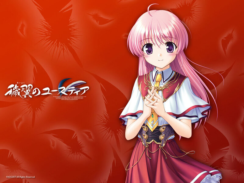 Pink-haired Anime Girl — Red, Calm, Red Background