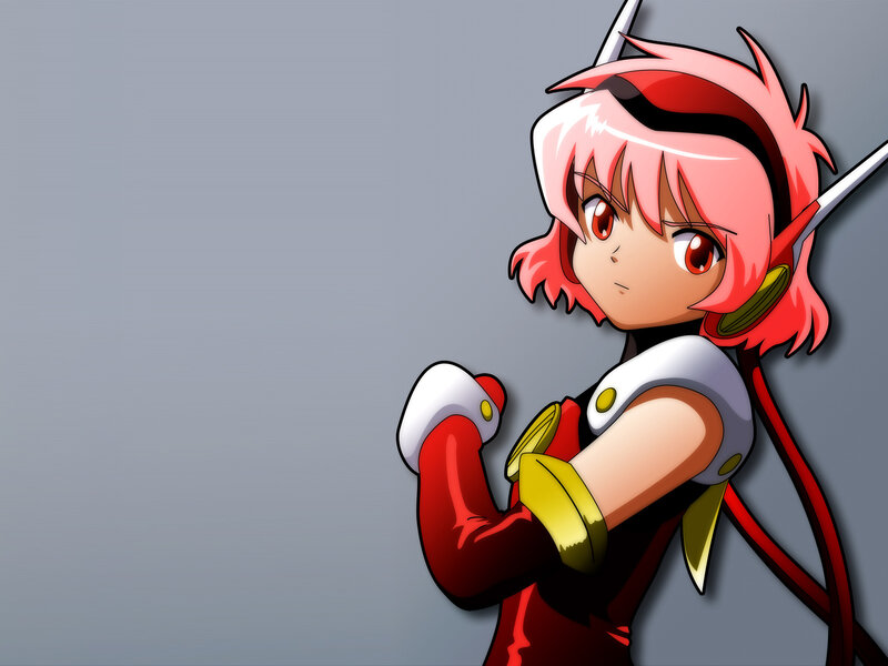 Pink-haired Anime Girl — Red, Confident, Red Hair