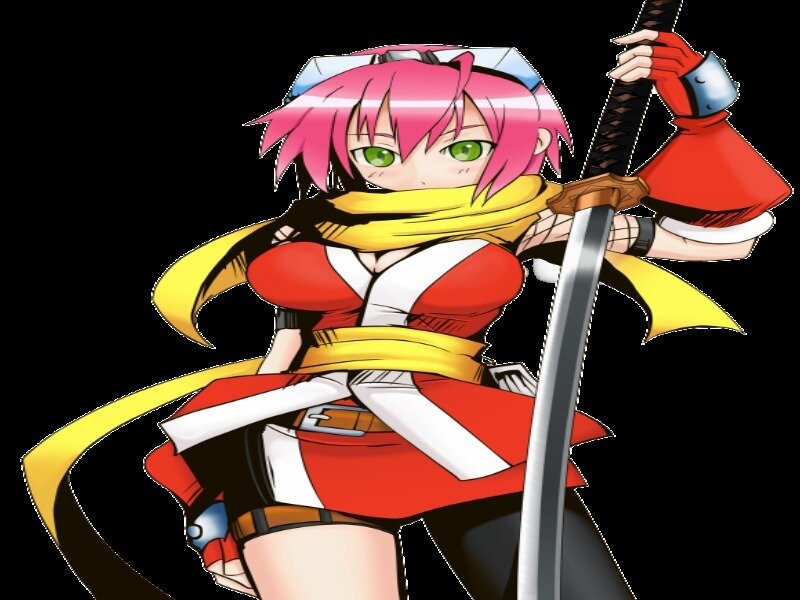Pink-haired Anime Girl — Red, Confident